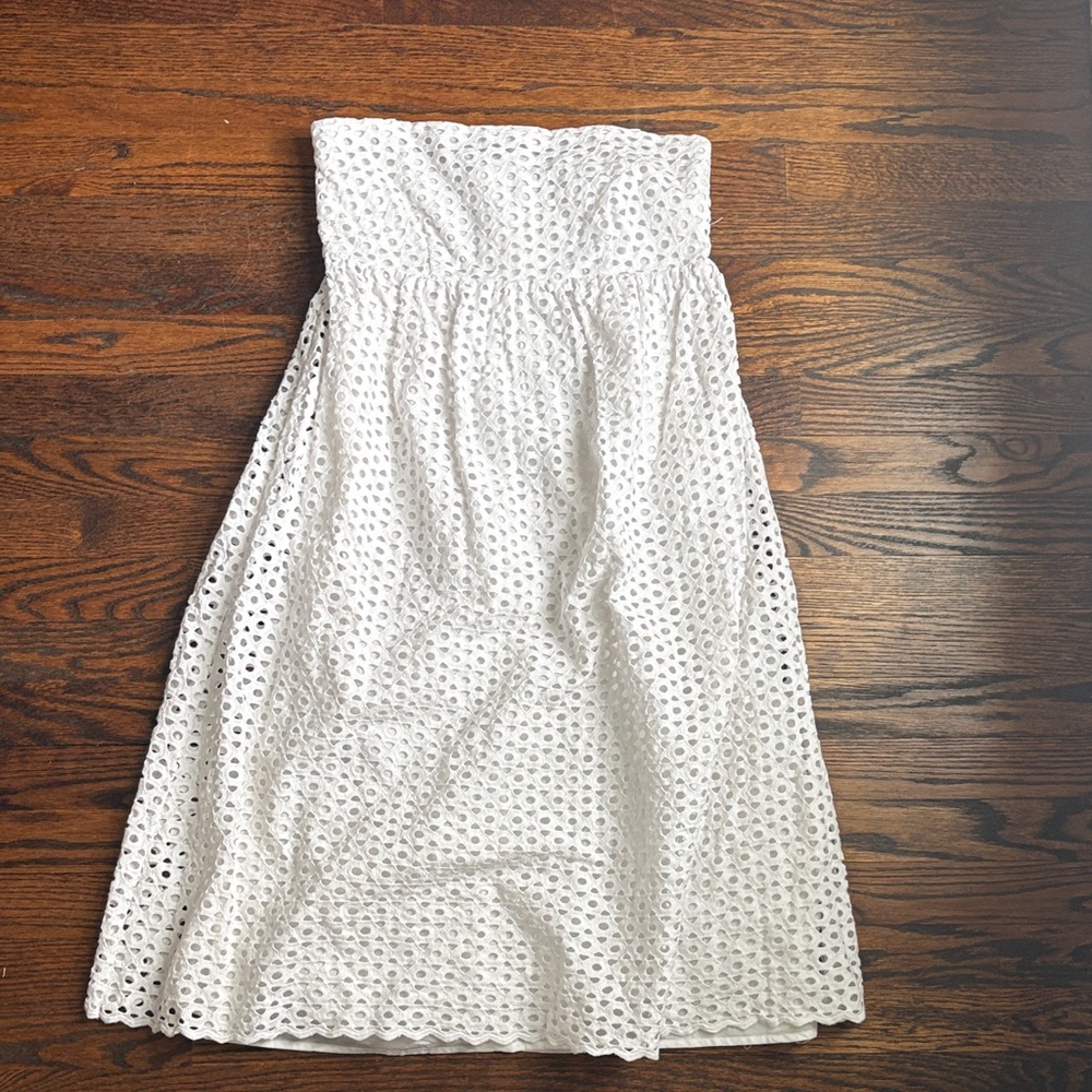 Liz Claiborne Strapless White Eyelet Dress size 6